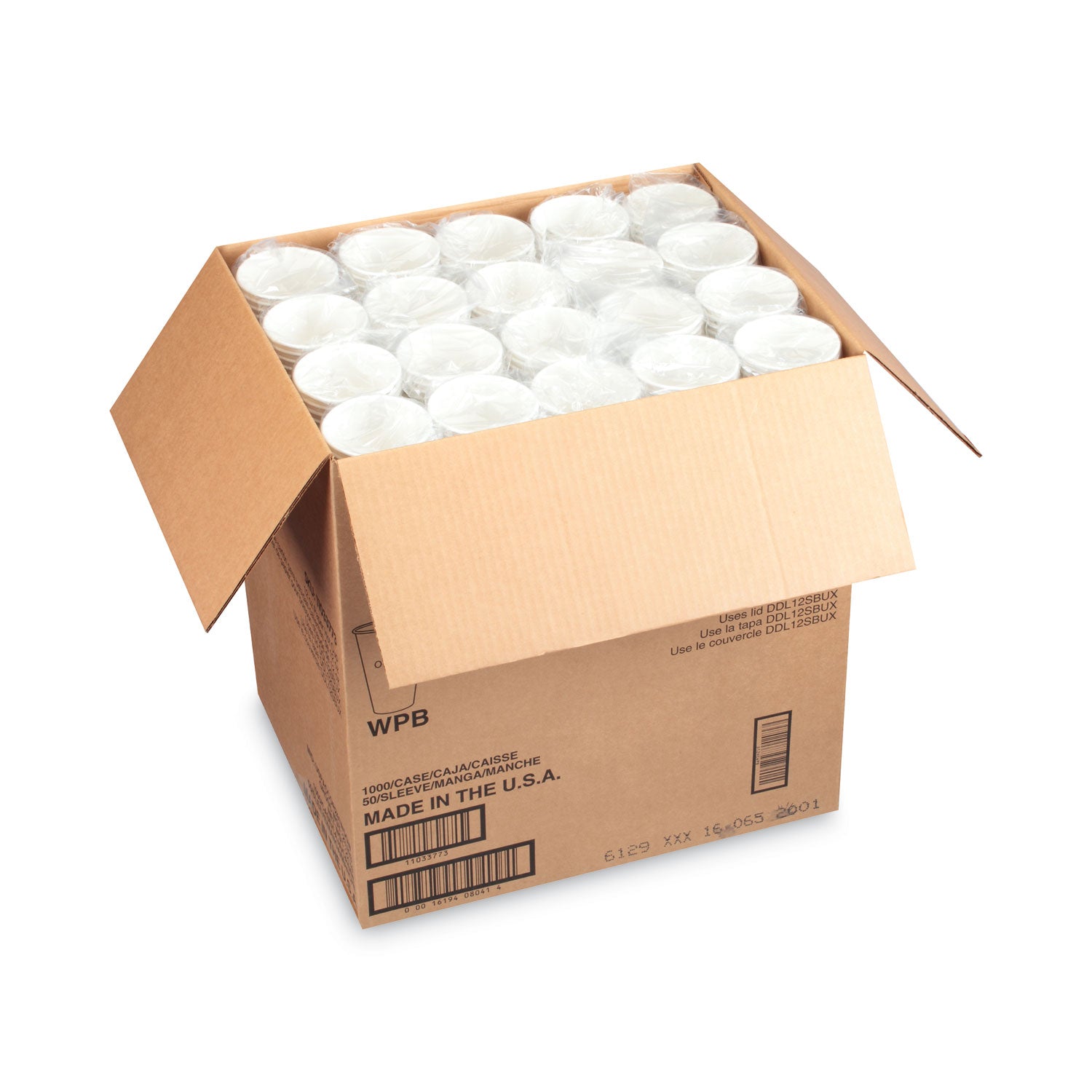 Hot Cups, 12 oz, White with Green Starbucks Logo, 1,000/Carton