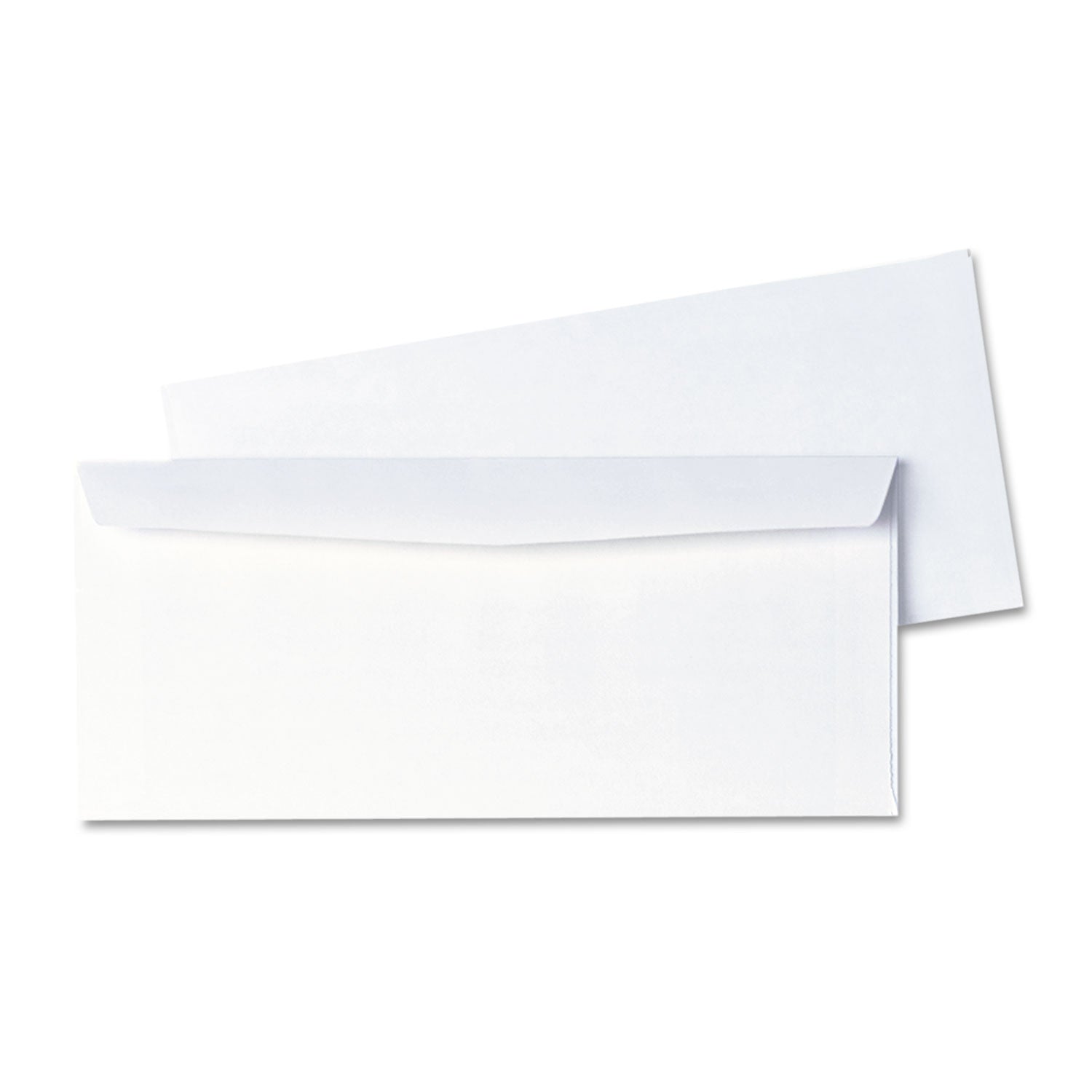 Business Envelope, #10, Commercial Flap, Diagonal Seam, Gummed Closure, 24 lb Bond Weight Paper, 4.13 x 9.5, White, 1,000/Box - 