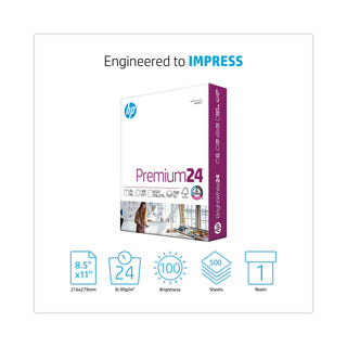 Premium24 Paper, 98 Bright, 24 lb Bond Weight, 8.5 x 11, Ultra White, 500 Sheets/Ream, 5 Reams/Carton, 64 Cartons/Pallet