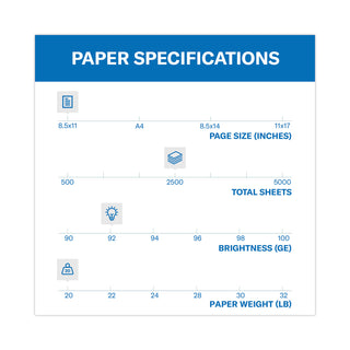 Tidal Print Paper Express Pack, 92 Bright, 20 lb Bond Weight, 8.5 x 11, White, 2,500 Sheets/Carton - 