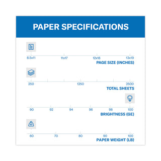 Premium Color Copy Cover, 100 Bright, 80 lb Cover Weight, 8.5 x 11, 250/Pack