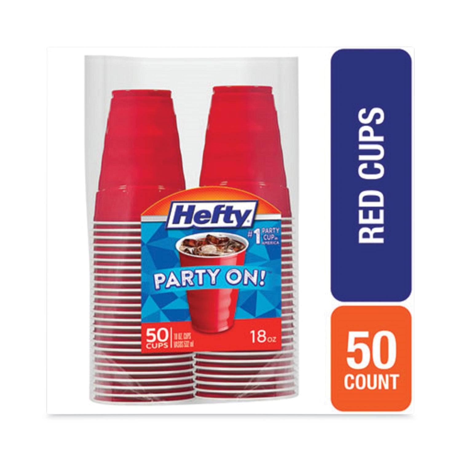 easy-grip-disposable-plastic-party-cups-18-oz-red-50-pack-8-packs-carton_rfpc21895 - 2