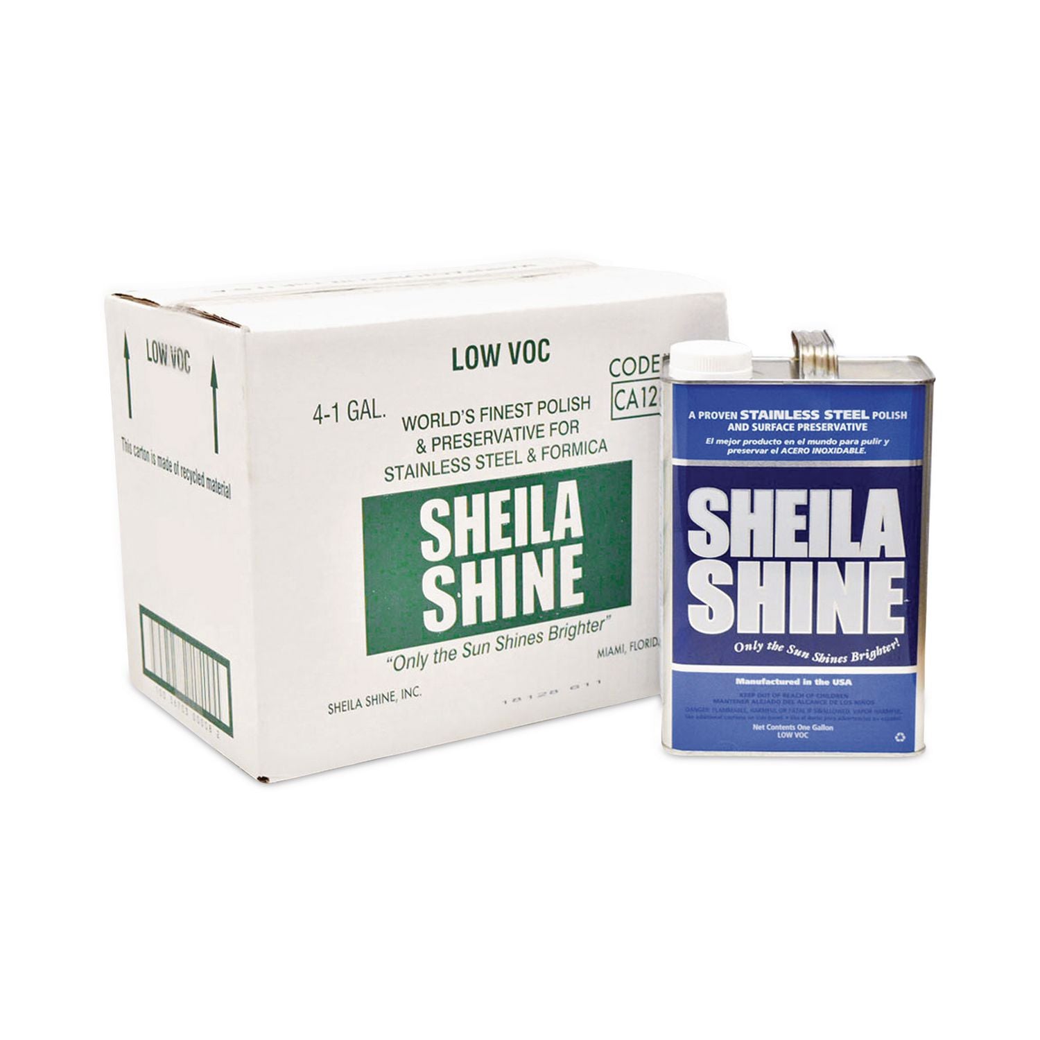 Low VOC Stainless Steel Cleaner and Polish, 1 gal Can, 4/Carton