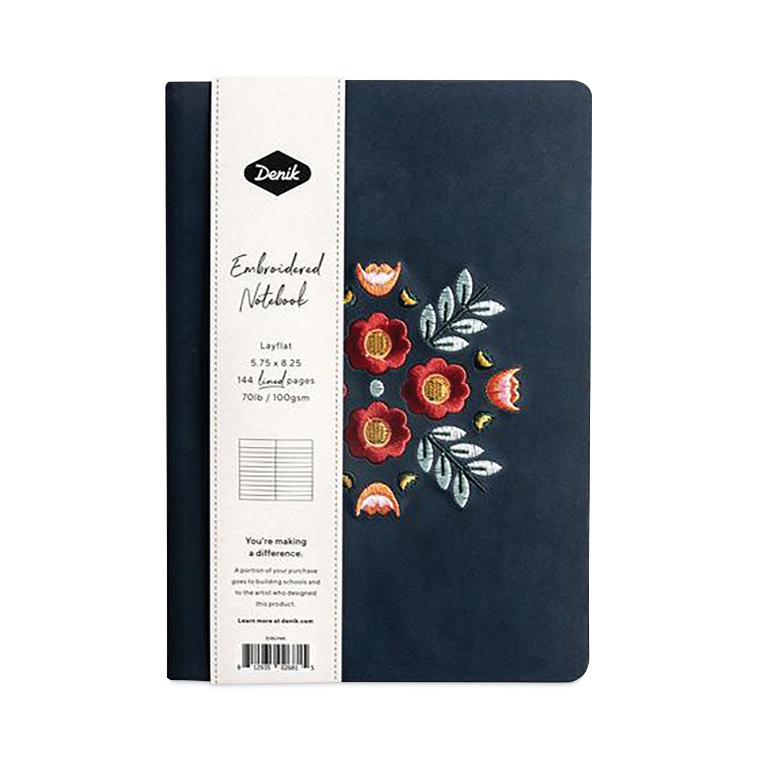 vegan-suede-layflat-hardbound-journal-evelyns-floral-bouquet-college-rule-dark-blue-multicolor-cover-72-8-x-55-sheets_dnkahbc550l - 1