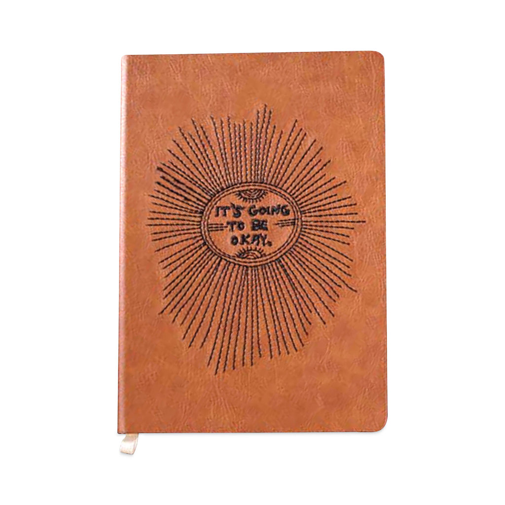 vegan-leather-layflat-flexible-cover-journal-its-going-to-be-okay-college-rule-brown-black-cover-72-8-x-55-sheets_dnkahbc1009l - 1