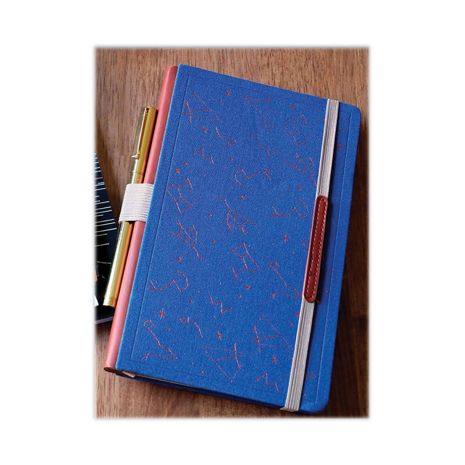 core-collection-embroidered-canvas-layflat-hardbound-journal-constellation-college-rule-blue-red-orange-96-8-x-5-sheets_dnkcore573kl - 1