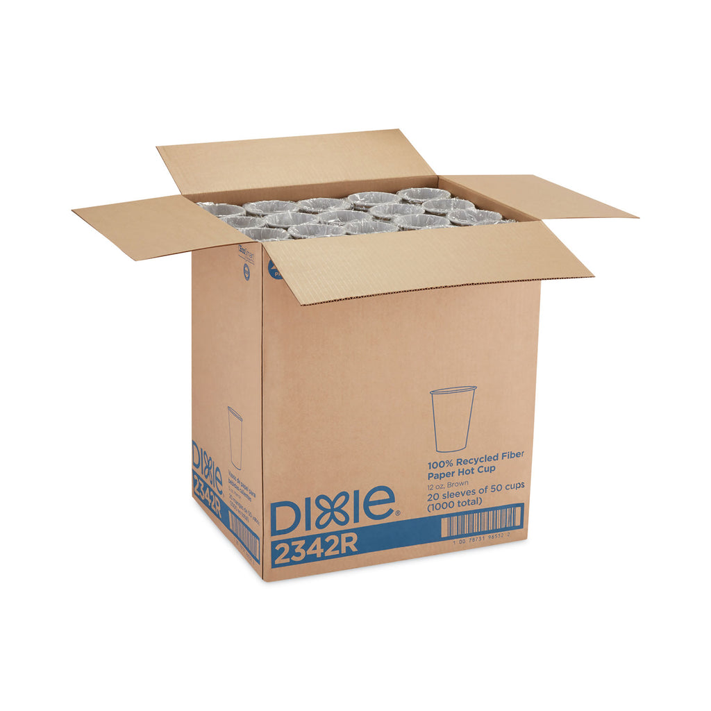 EcoSmart Recycled Fiber Hot/Cold Cups, 12 oz, Kraft/Green, 50/Sleeve, 20 Sleeves/Carton