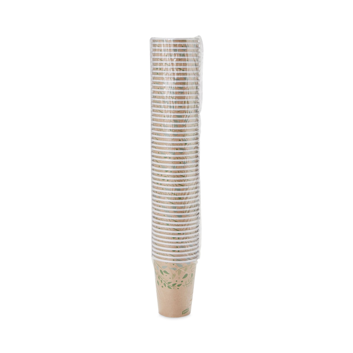 EcoSmart Recycled Fiber Hot/Cold Cups, 12 oz, Kraft/Green, 50/Sleeve, 20 Sleeves/Carton