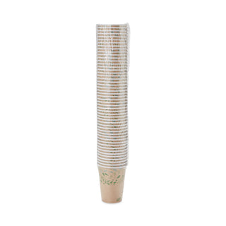 EcoSmart Recycled Fiber Hot/Cold Cups, 12 oz, Kraft/Green, 50/Sleeve, 20 Sleeves/Carton