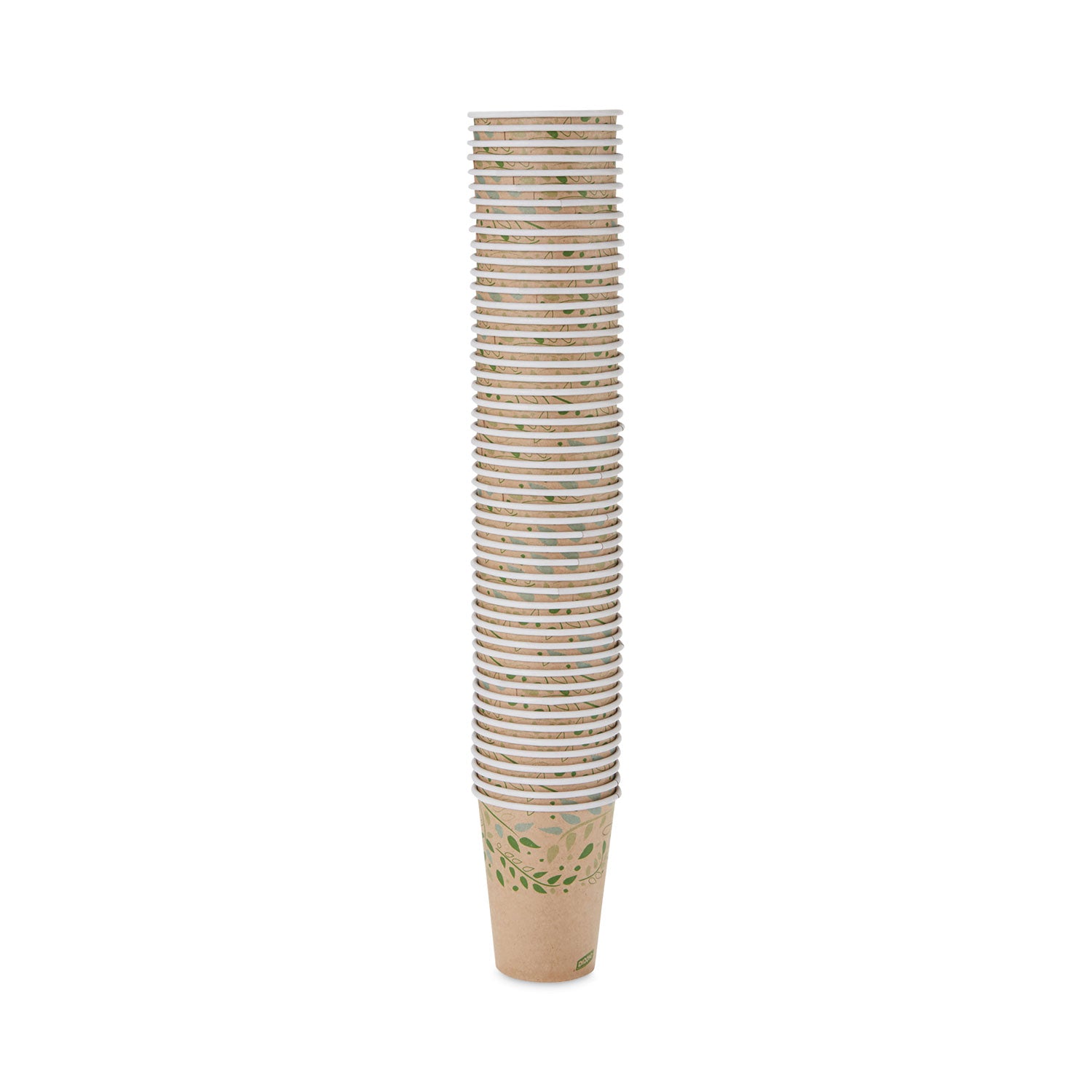 EcoSmart Recycled Fiber Hot/Cold Cups, 12 oz, Kraft/Green, 50/Sleeve, 20 Sleeves/Carton
