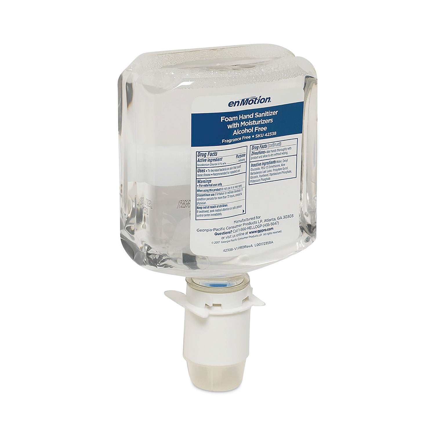 enMotion Gen2 Moisturizing Foam Hand Sanitizer Dispenser Refill, 1,000 mL Bottle, Fragrance-Free, 2/Carton