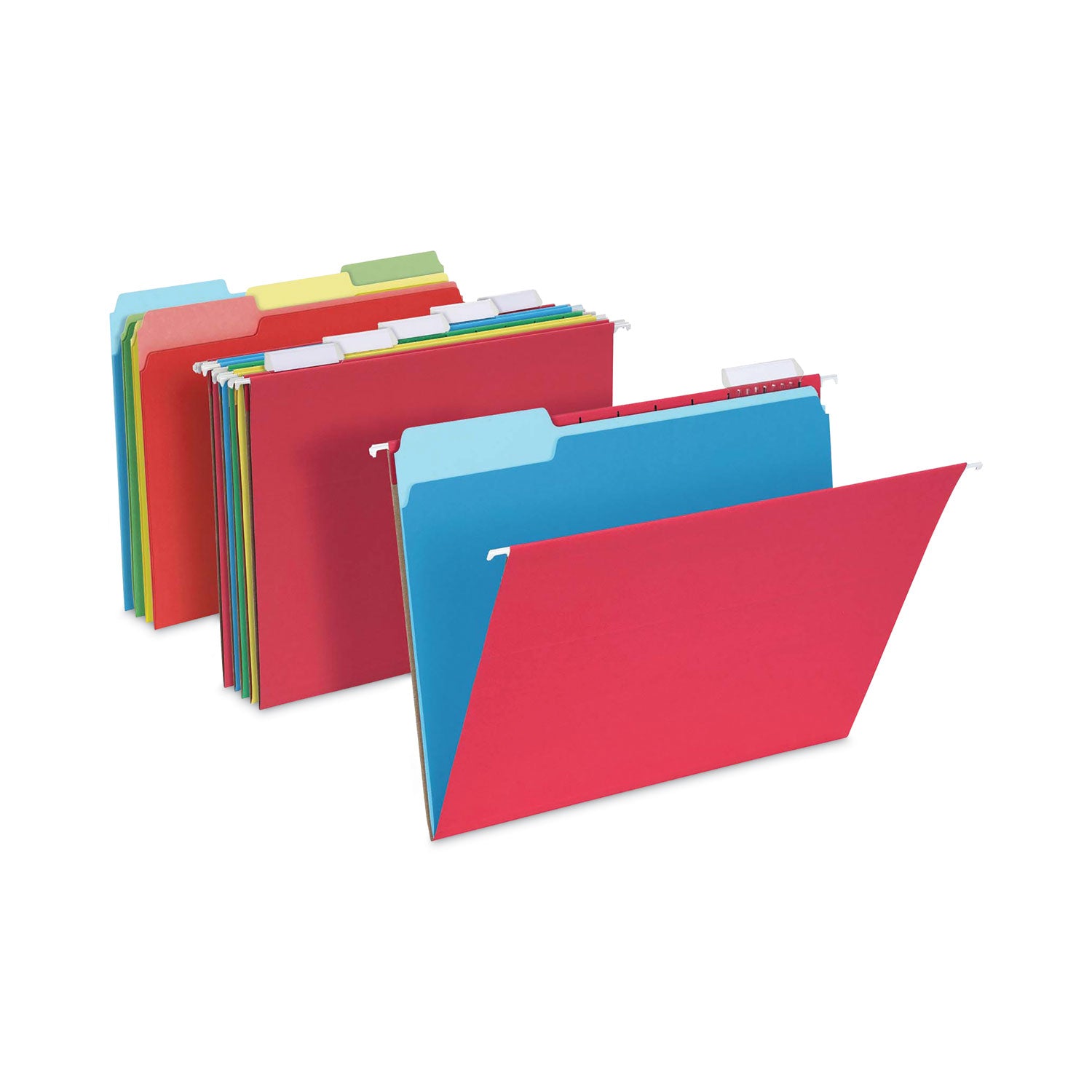 teachers-hanging-file-folder-combo-kit-letter-size-assorted-colors-25-1-5-cut-hanging-folders50-1-3-cut-file-folders_pfx99199 - 1