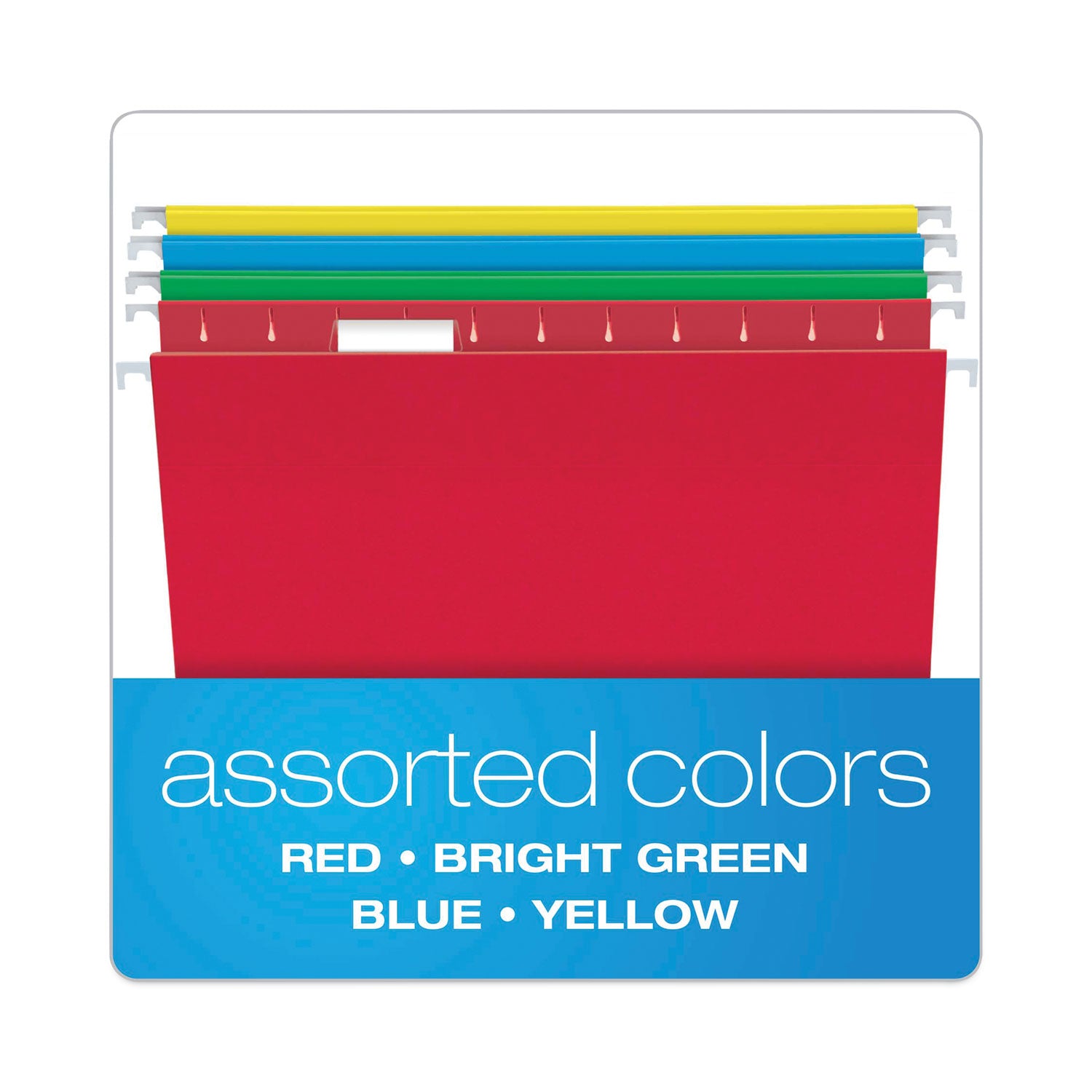 Teacher's Hanging File Folder Combo Kit, Letter Size, Assorted Colors, (25) 1/5-Cut Hanging Folders,(50) 1/3-Cut File Folders