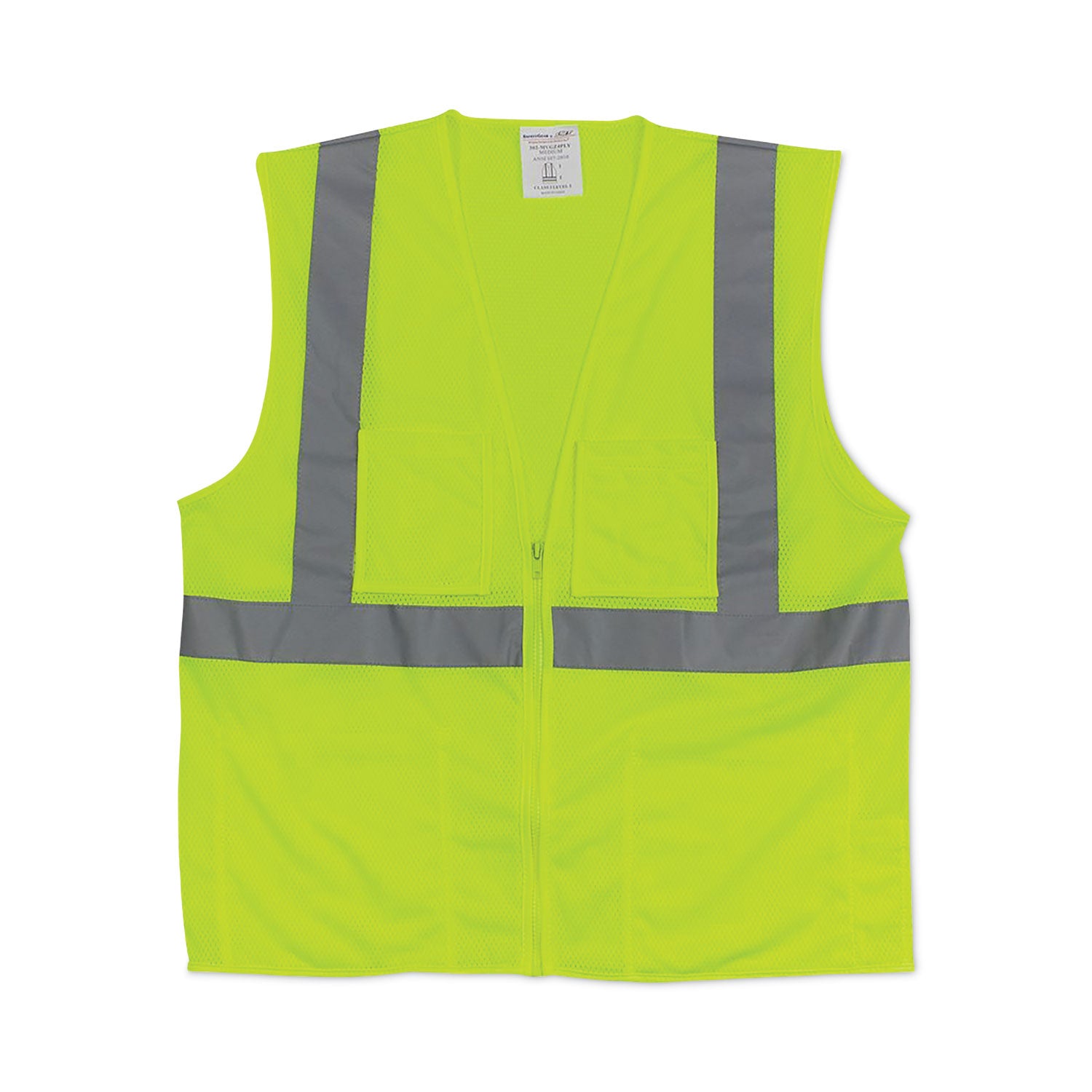 ansi-class-2-four-pocket-zipper-safety-vest-polyester-mesh-2x-large-hi-viz-lime-yellow_pid302mvgz4ply2 - 1