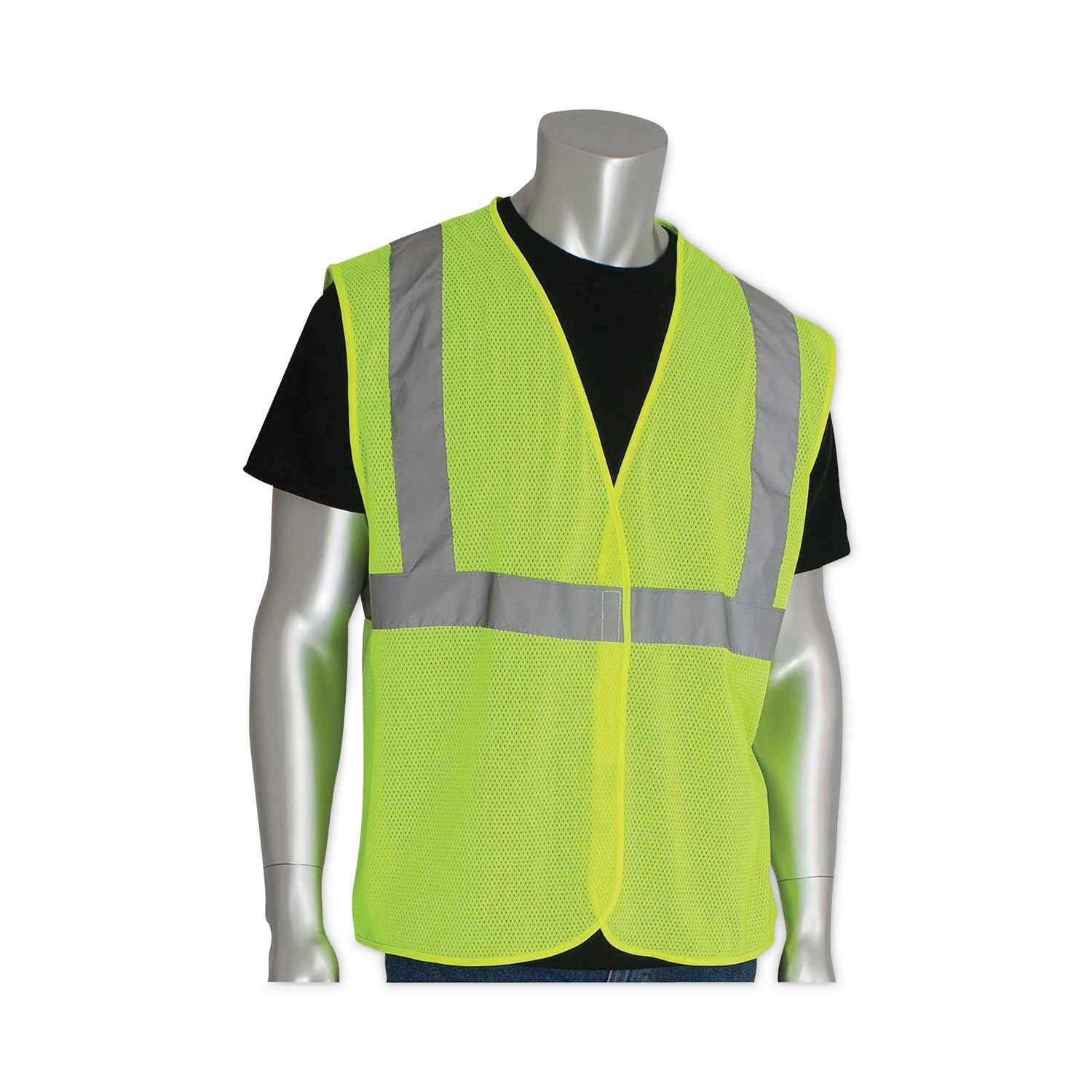 ansi-class-2-four-pocket-zipper-safety-vest-polyester-mesh-2x-large-hi-viz-lime-yellow_pid302mvgz4ply2 - 2
