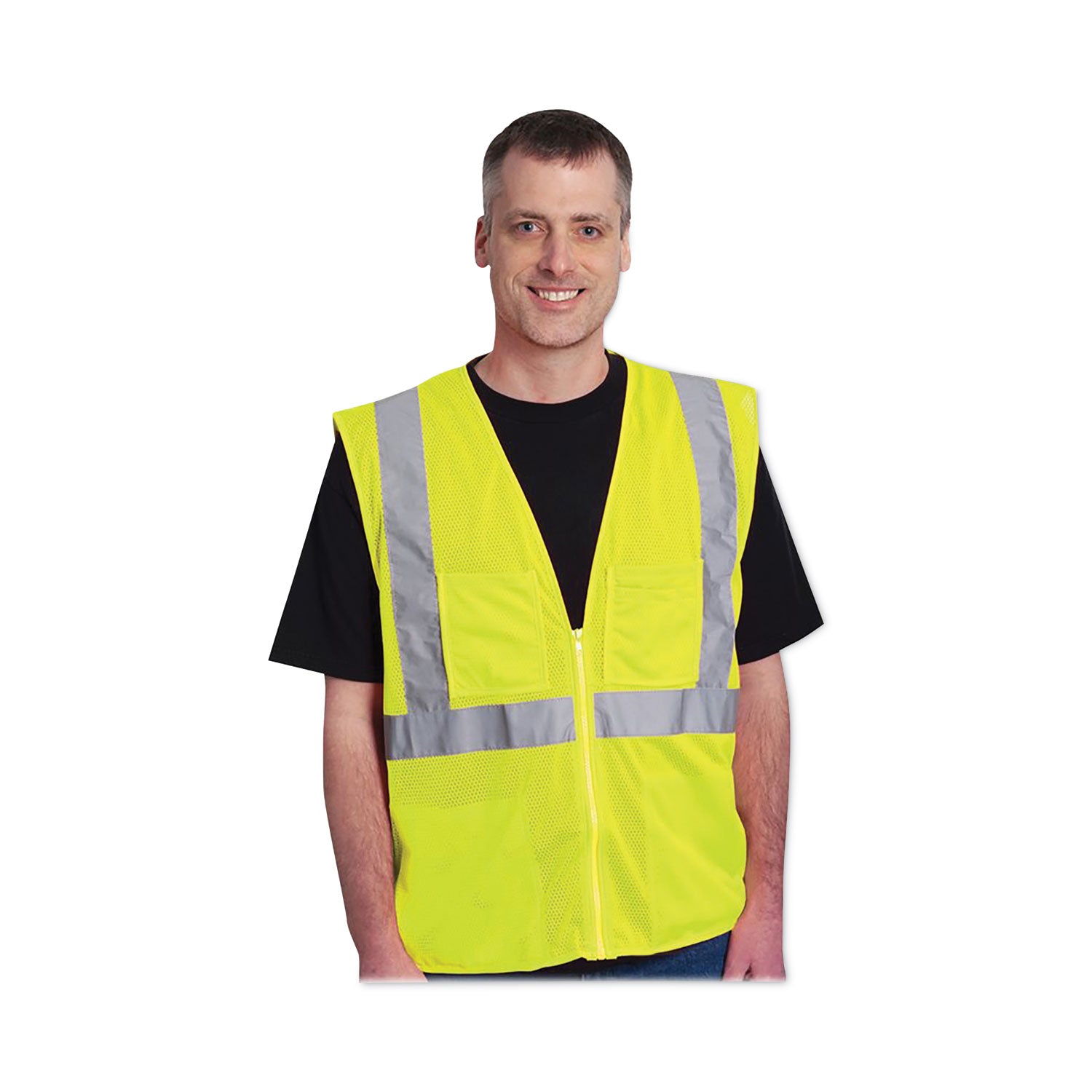 ansi-class-2-four-pocket-zipper-safety-vest-polyester-mesh-2x-large-hi-viz-lime-yellow_pid302mvgz4ply2 - 4