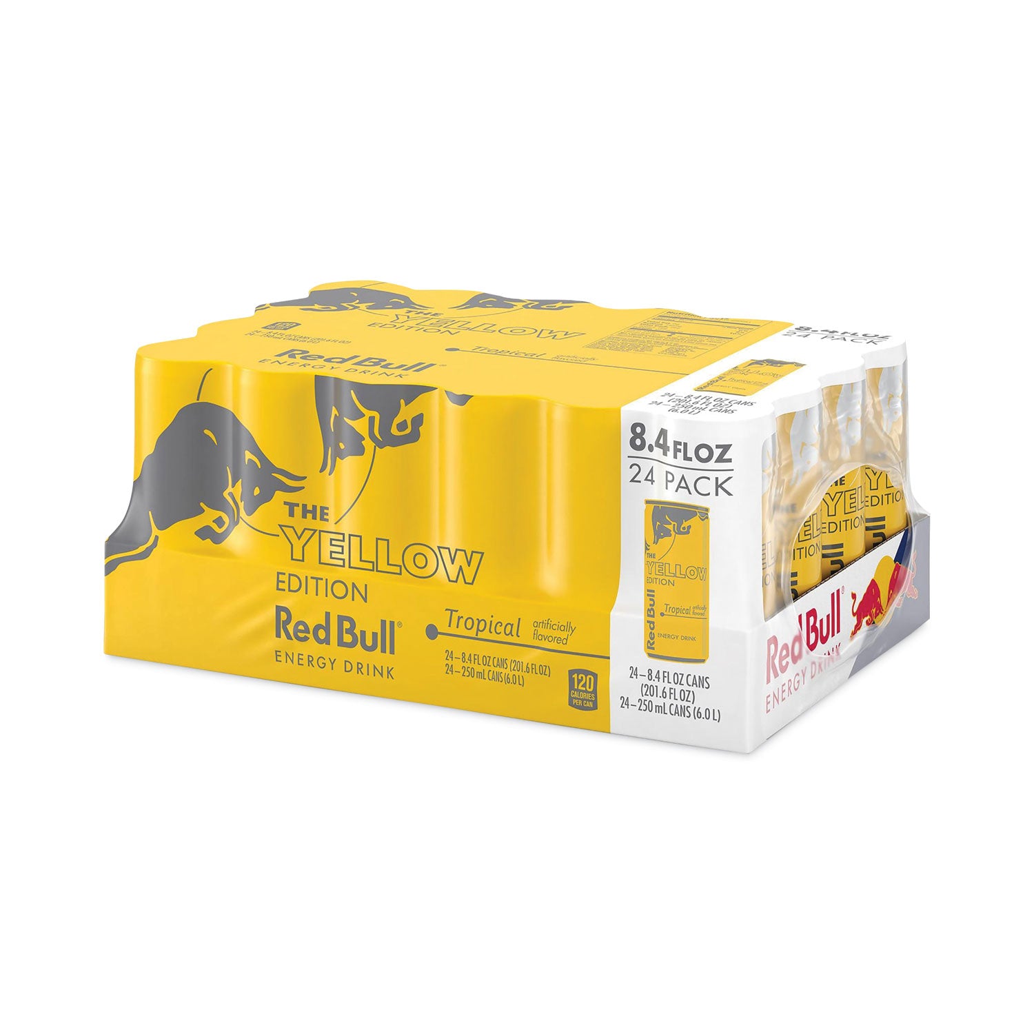 The Yellow Edition Tropical Energy Drink, Tropical Punch, 8.4 oz Can, 24/Carton