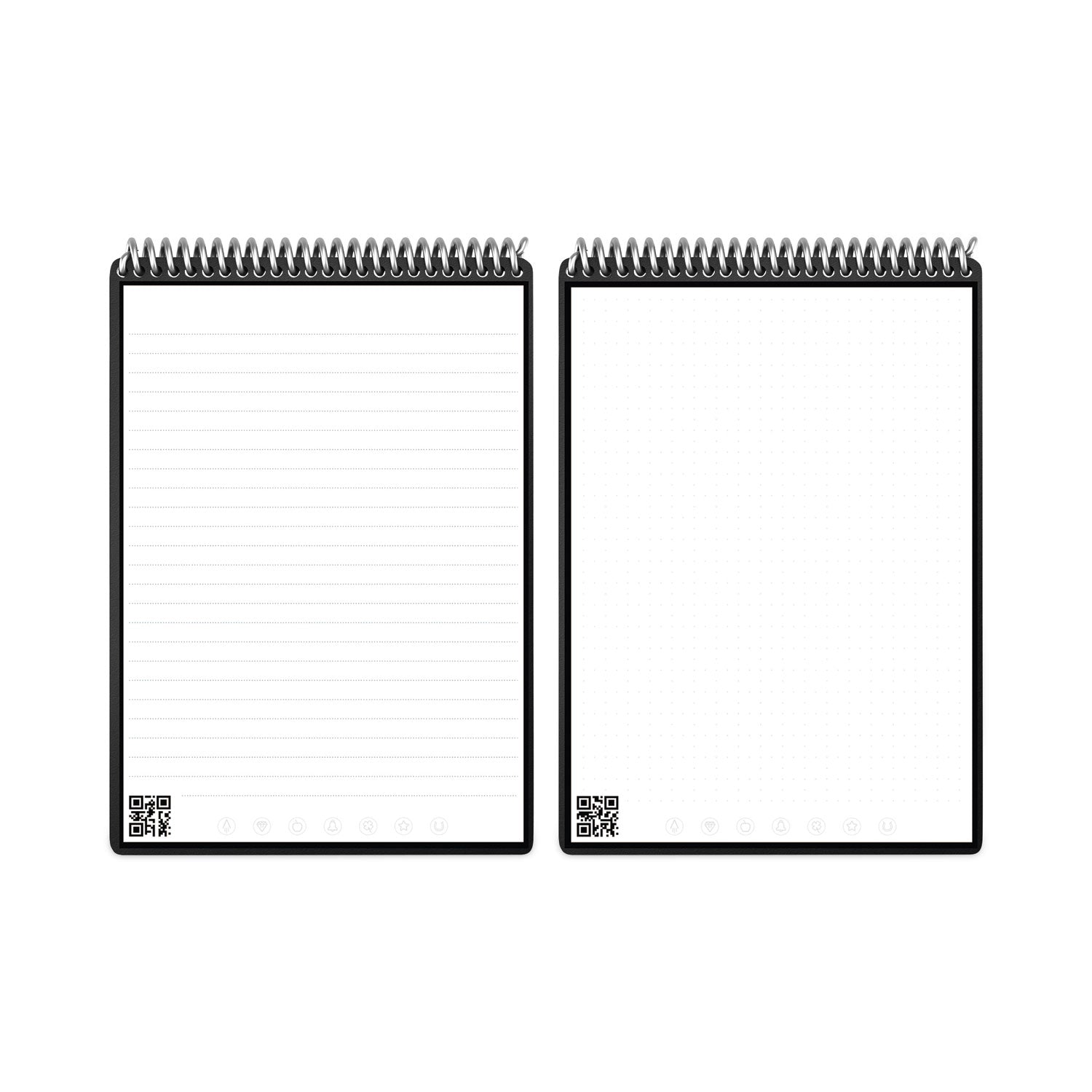 Flip Smart Notepad, Black Cover, Lined/Dot Grid Rule, 8.5 x 11, White, 16 Sheets
