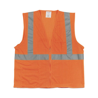Zipper Safety Vest, Large, Hi-Viz Orange