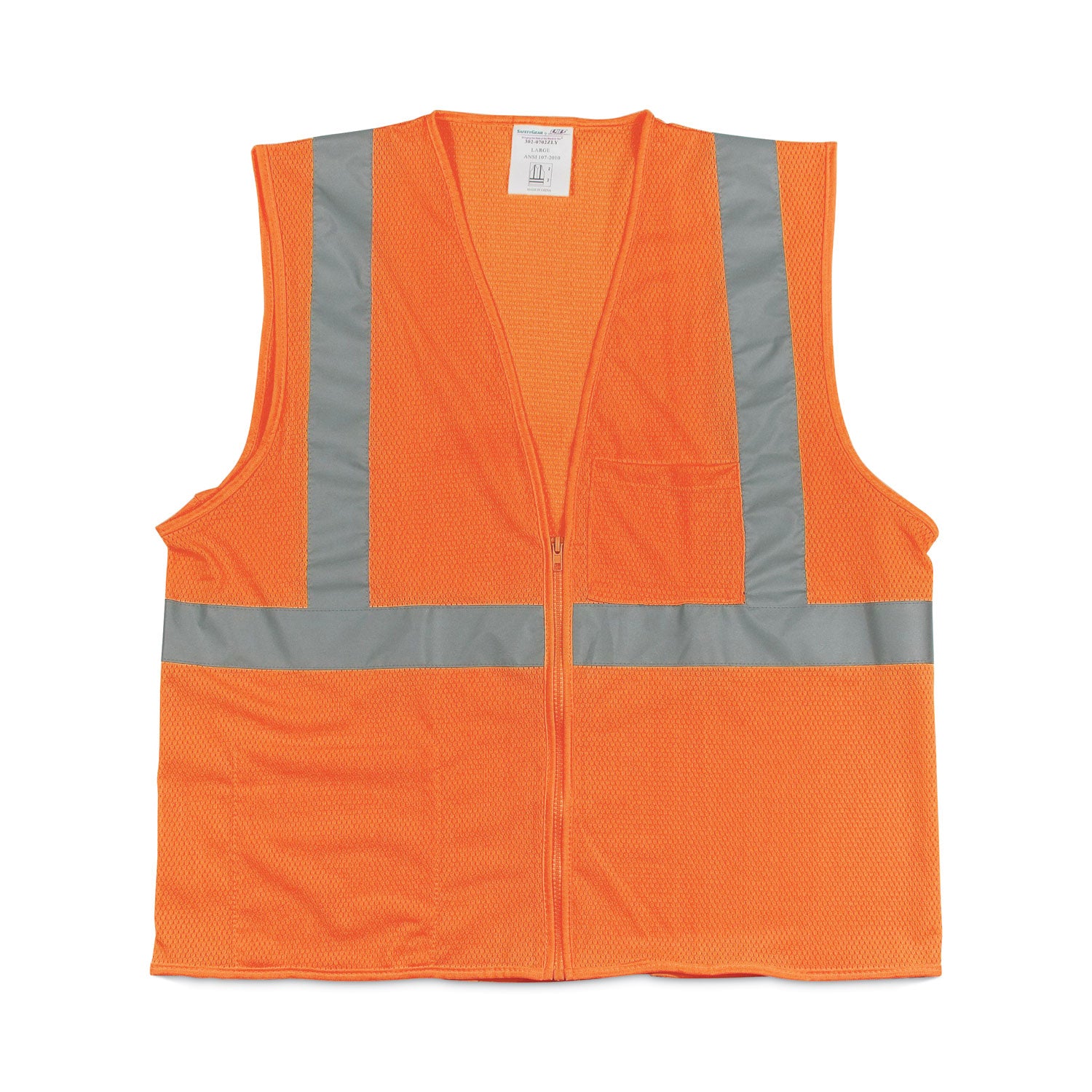 ansi-class-2-two-pocket-zipper-mesh-safety-vest-polyester-mesh-large-orange_pid3020702zorl - 1