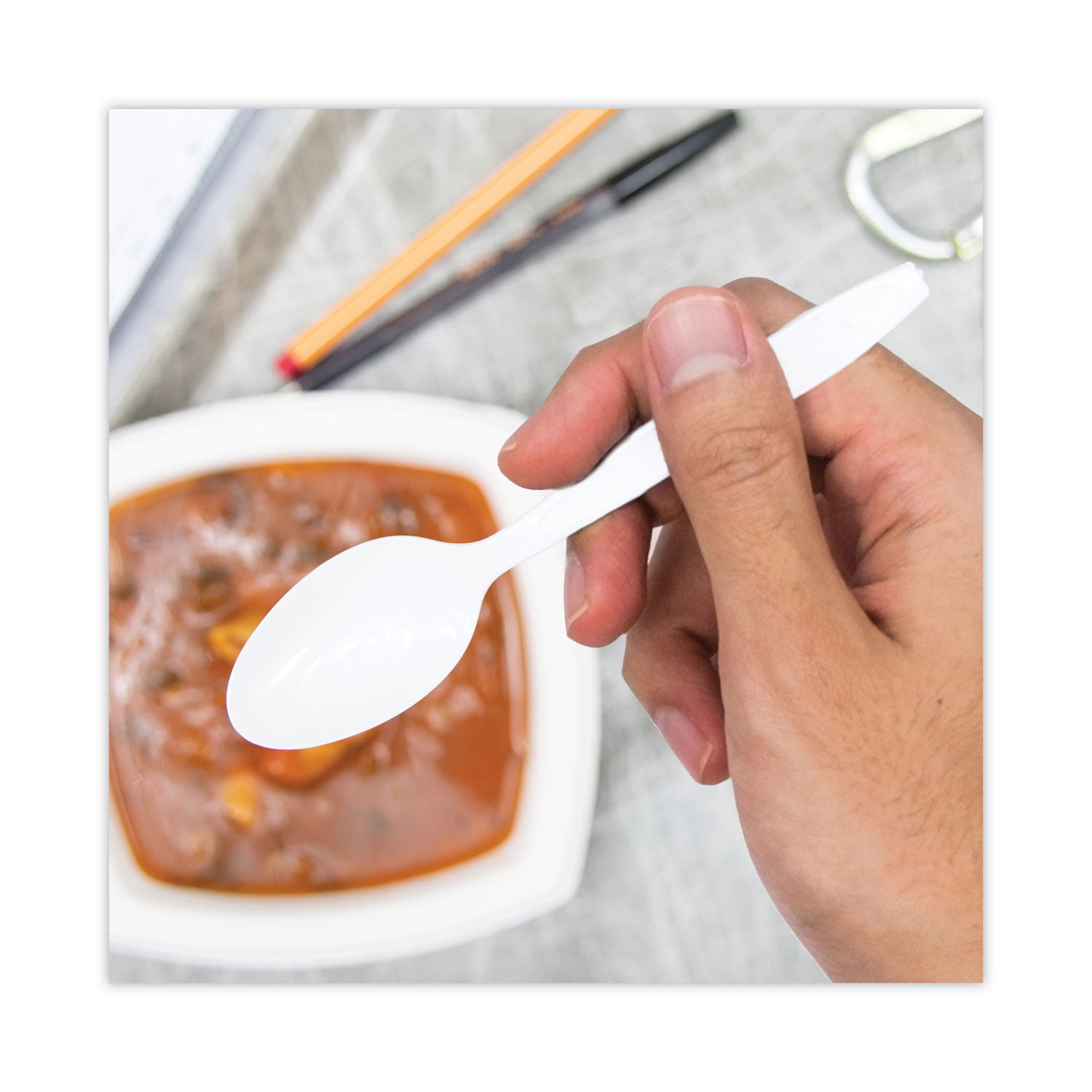 Solo Spoon - 1000/Carton - Spoon - Food - Disposable - White