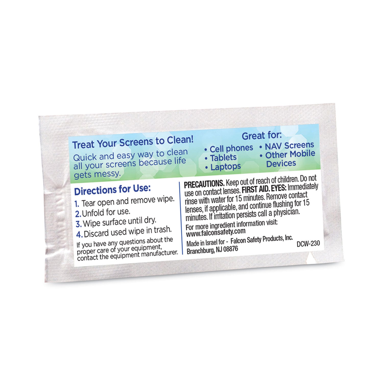 Touch Screen Wipes, 5 x 6, Citrus, 200 Individual Foil Packets in an Easy Grab Jar - 