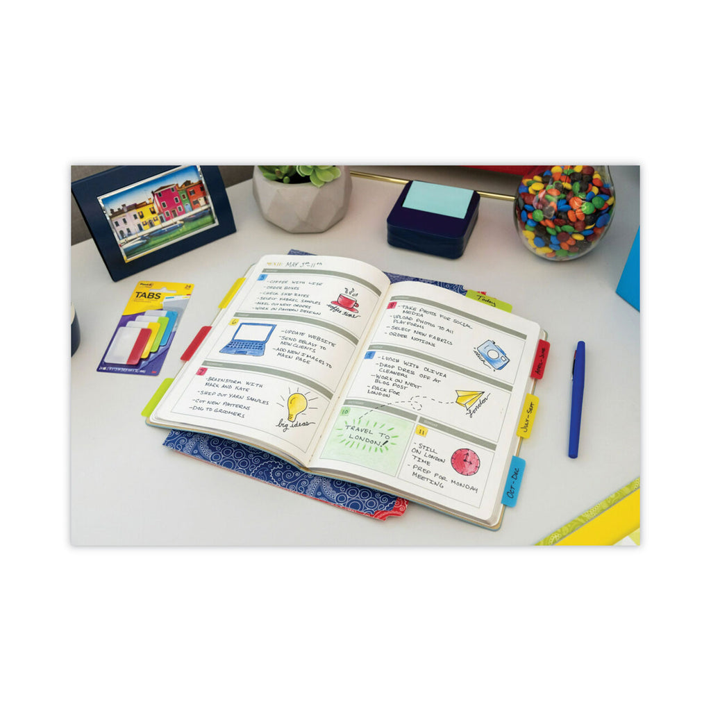 Solid Color Tabs, 1/5-Cut, Assorted Colors, 2" Wide, 30/Pack