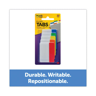 Solid Color Tabs, 1/5-Cut, Assorted Colors, 2" Wide, 30/Pack