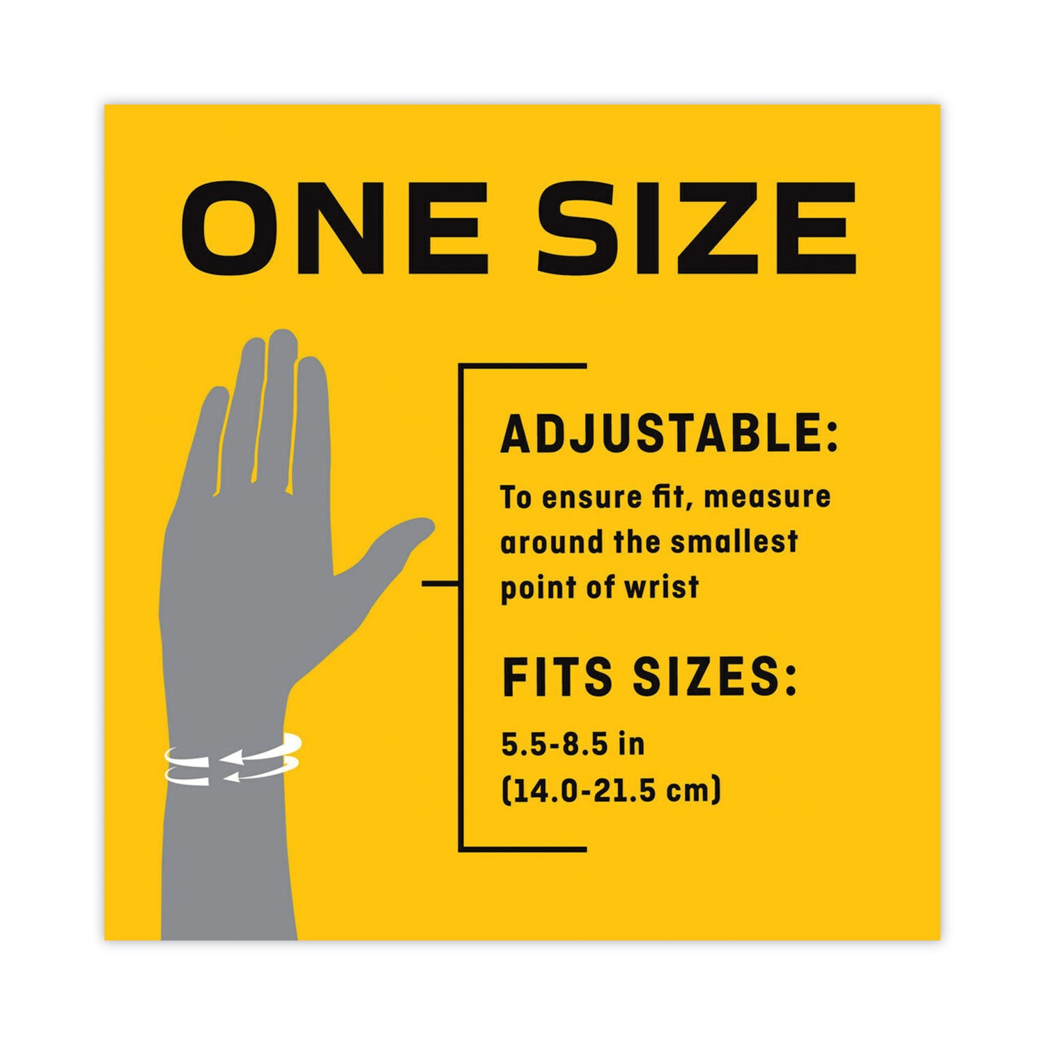 Adjustable Reversible Splint Wrist Brace, Fits Wrists 5.5" to 8.5", Black - 