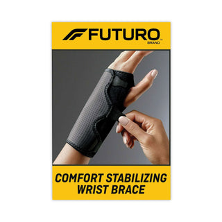 Adjustable Reversible Splint Wrist Brace, Fits Wrists 5.5" to 8.5", Black - 