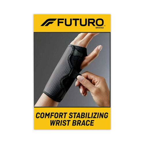 Adjustable Reversible Splint Wrist Brace, Fits Wrists 5.5" to 8.5", Black - 