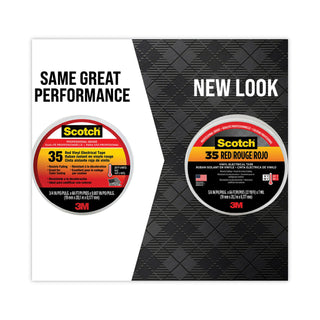 Scotch 35 Vinyl Electrical Color Coding Tape, 3" Core, 0.75" x 66 ft, Red - 