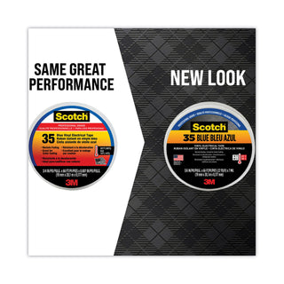 Scotch 35 Vinyl Electrical Color Coding Tape, 3" Core, 0.75" x 66 ft, Blue - 