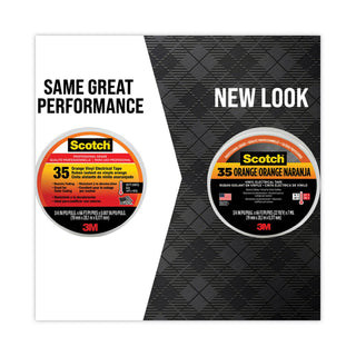 Scotch 35 Vinyl Electrical Color Coding Tape, 3" Core, 0.75" x 66 ft, Orange - 