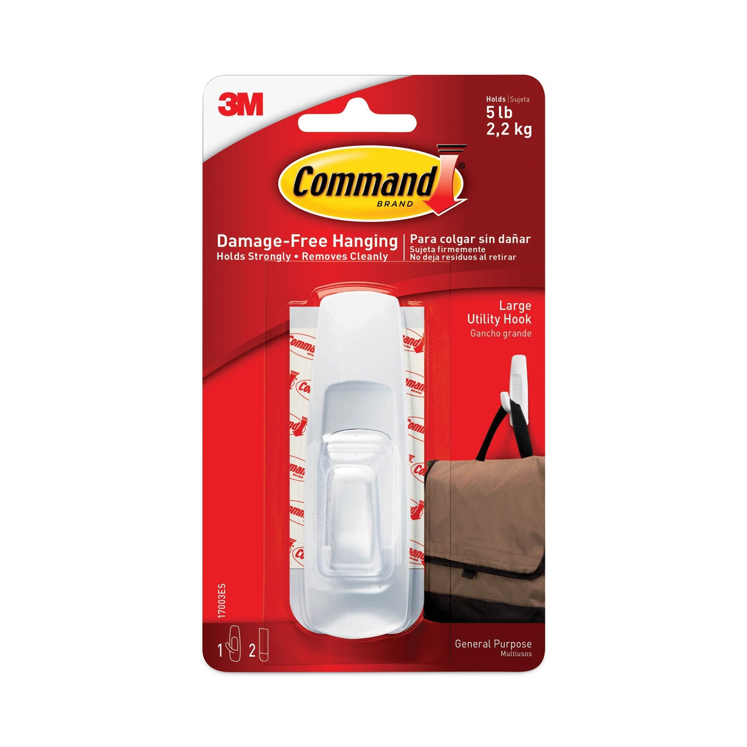 general-purpose-hooks-large-plastic-white-5-lb-capacity-1-hook-and-2-strips-pack_mmm17003es - 2