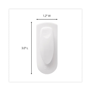 Spring Hook, Plastic, White, 0.25 lb Capacity, 1 Hook and 2 Strips/Pack