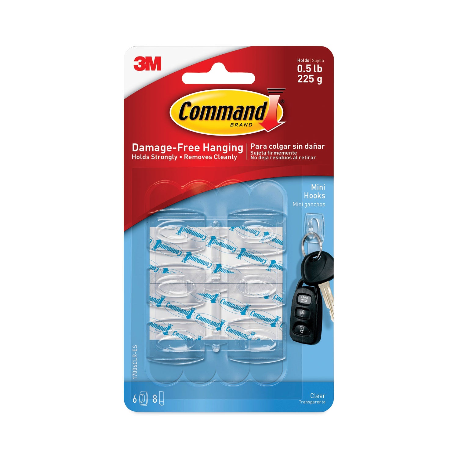 clear-hooks-and-strips-mini-plastic-05-lb-capacity-6-hooks-and-8-strips-pack_mmm17006clres - 2