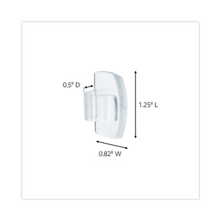 Cord Clip, Round, with Adhesive, 0.75"w, Clear, 4/Pack