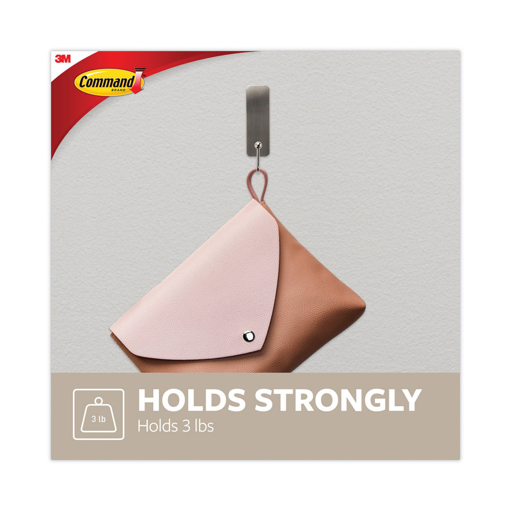 decorative-hooks-medium-metal-brushed-nickel-3-lb-capacity-2-hooks-and-4-strips-pack_mmm17034bn2es - 4