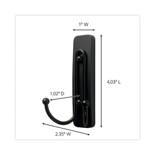 adhesive-mount-metal-hook-large-double-hook-matte-black-finish-4-lb-capacity-1-hook-and-1-strip-pack_mmm17036mbes - 1