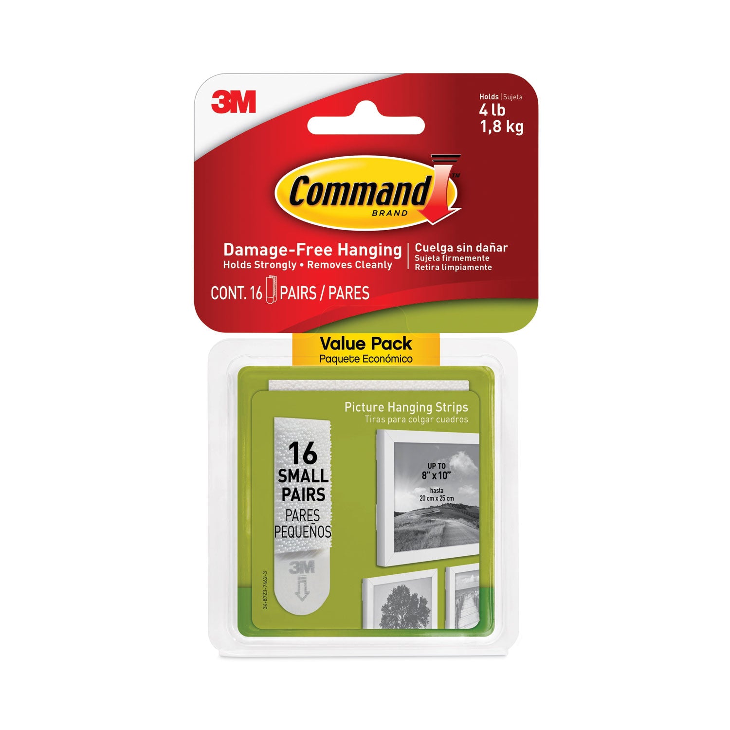 picture-hanging-strips-value-pack-small-removable-holds-up-to-4-lbs-063-x-181-white-16-pairs-pack_mmm1720516es - 1