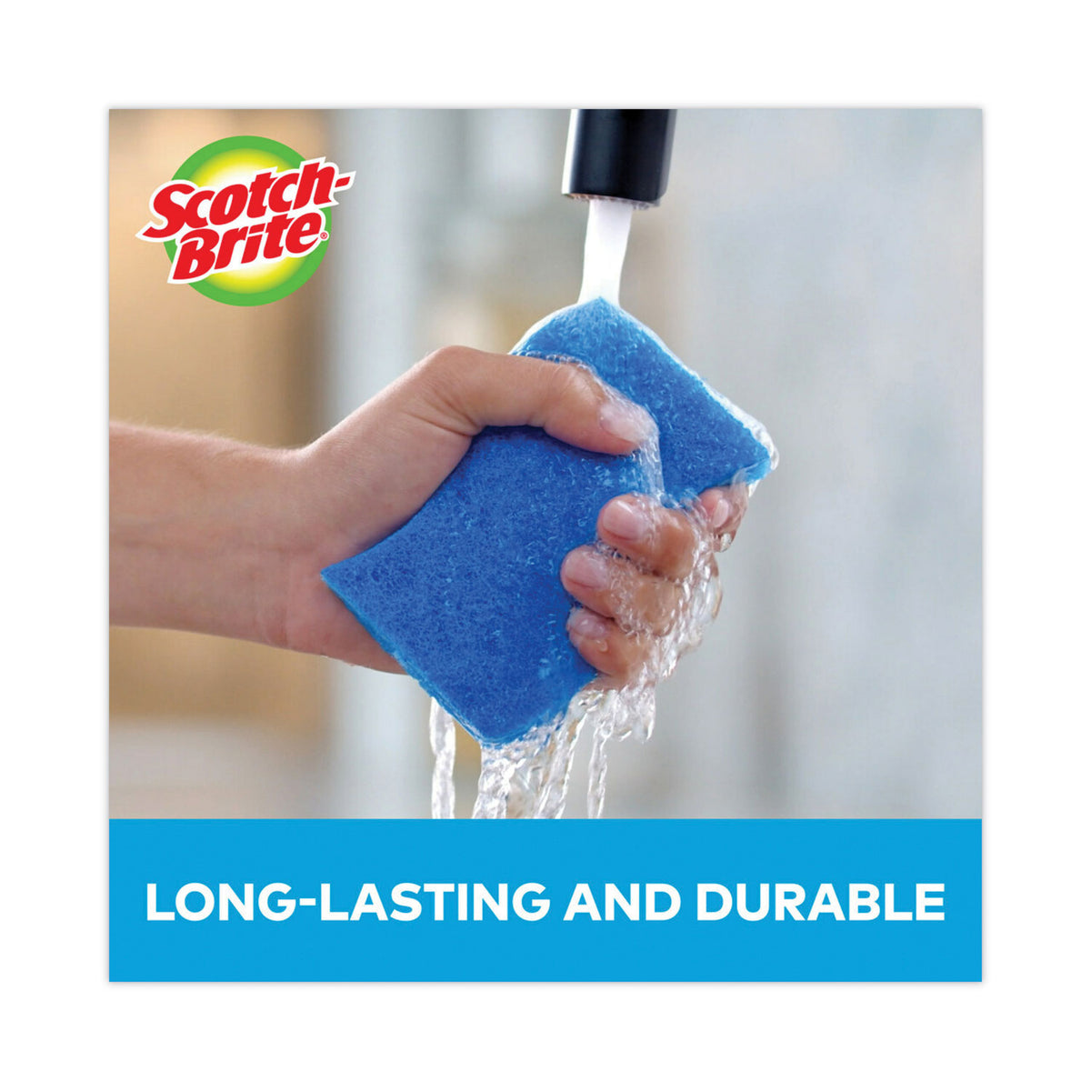 Scotch-Brite - No Scratch Multi-Purpose Scrub Sponge, 4 2/5 x 2 3/5-inch, Blue, 3/Pack, Sold as 1 PK