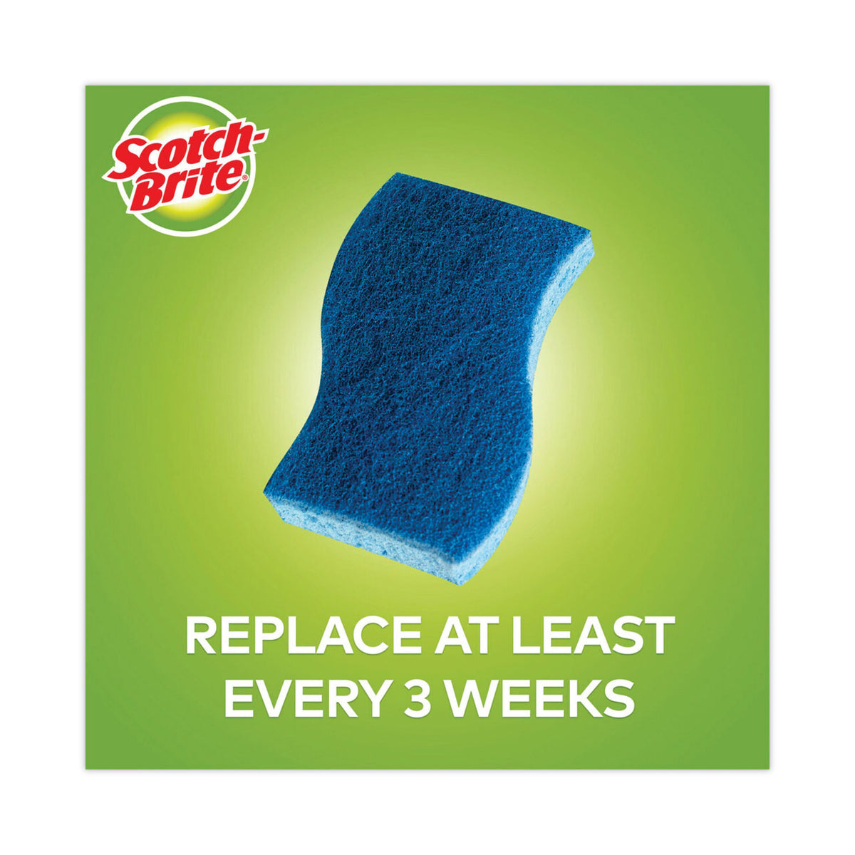 Scotch-Brite - No Scratch Multi-Purpose Scrub Sponge, 4 2/5 x 2 3/5-inch, Blue, 3/Pack, Sold as 1 PK