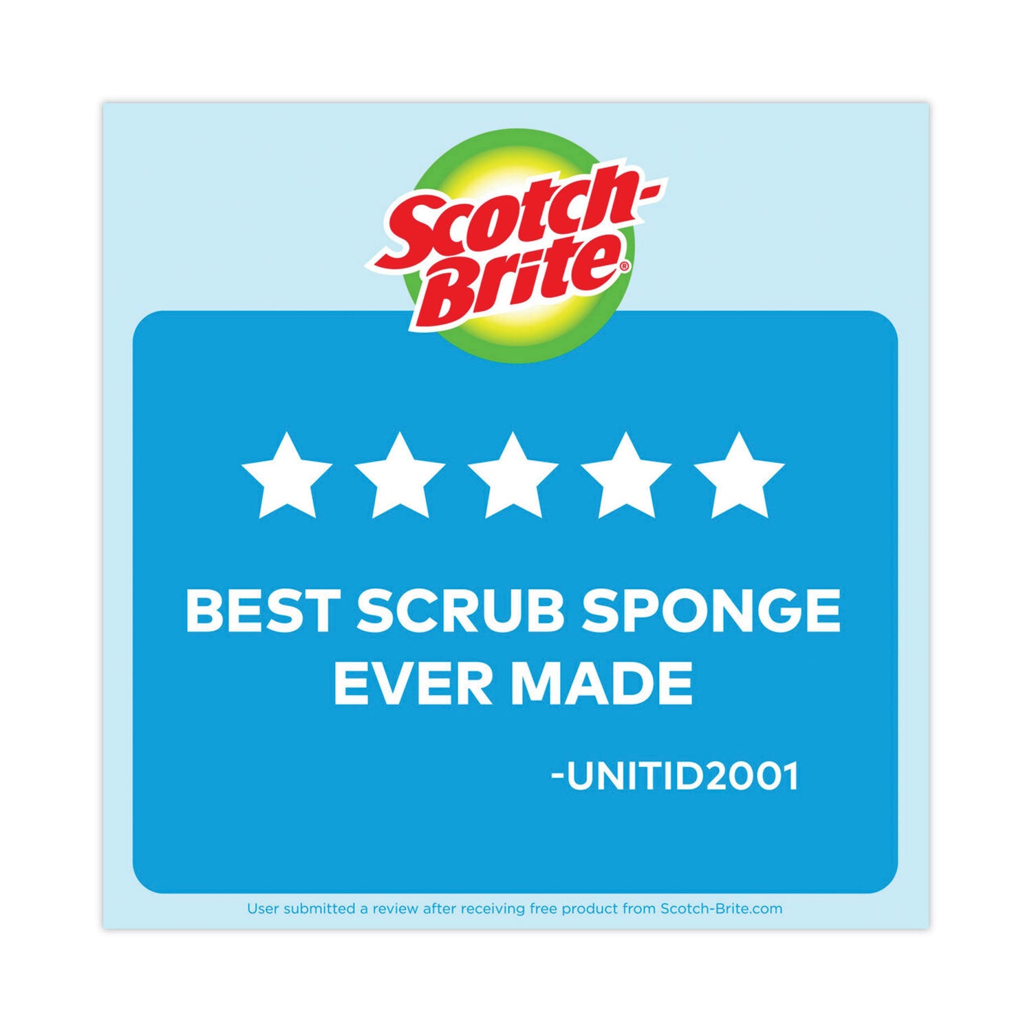 Scotch-Brite - No Scratch Multi-Purpose Scrub Sponge, 4 2/5 x 2 3/5-inch, Blue, 3/Pack, Sold as 1 PK