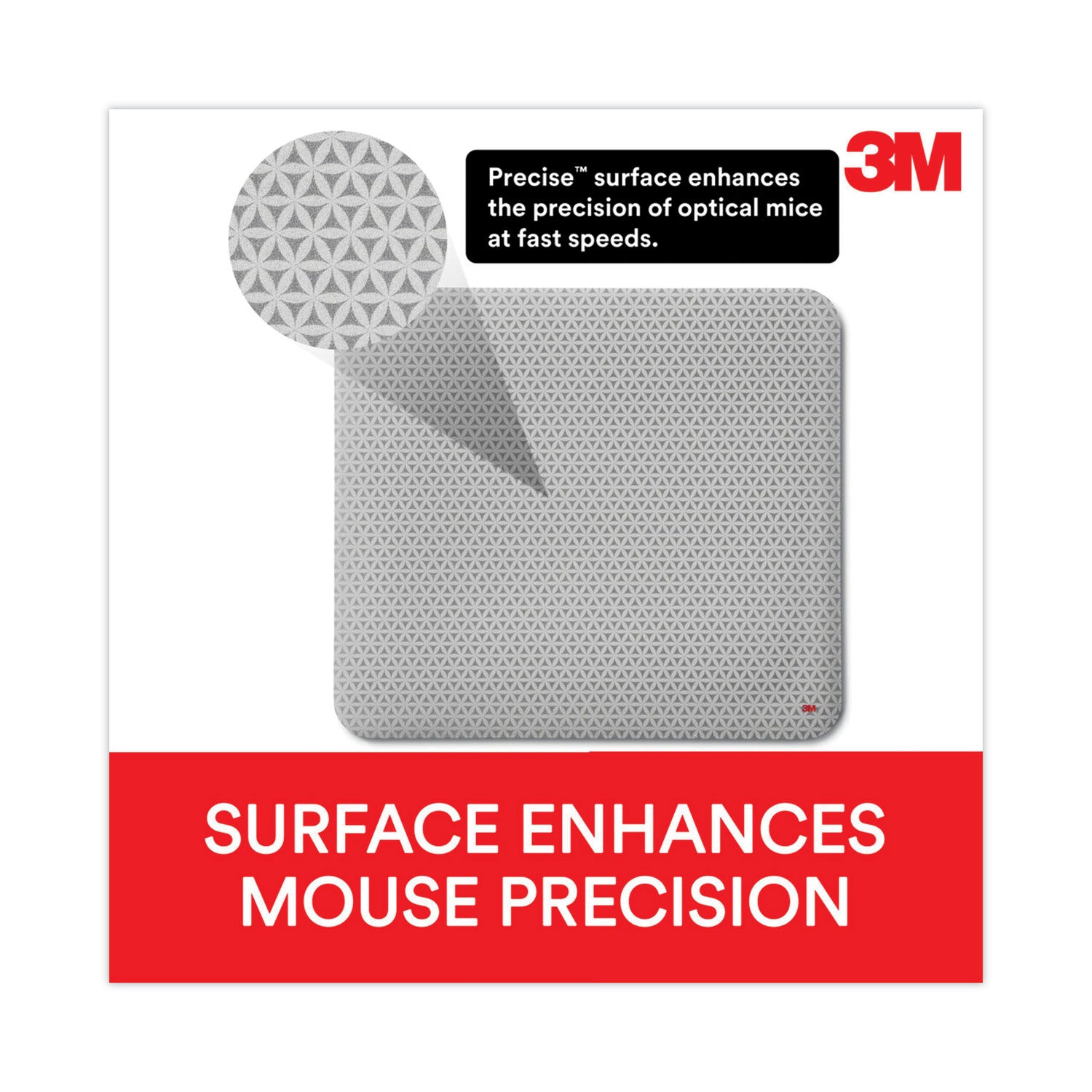 Precise Mouse Pad with Nonskid Back, 9 x 8, Bitmap Design - 