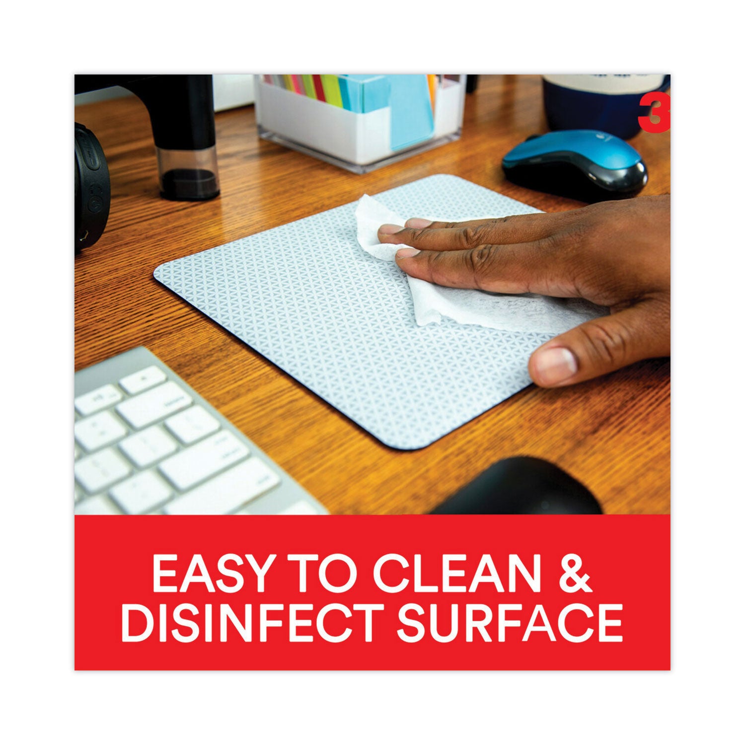 Precise Mouse Pad with Nonskid Repositionable Adhesive Back, 8.5 x 7, Bitmap Design - 