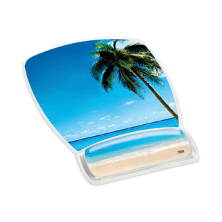 Fun Design Clear Gel Mouse Pad with Wrist Rest, 6.8 x 8.6, Beach Design - 