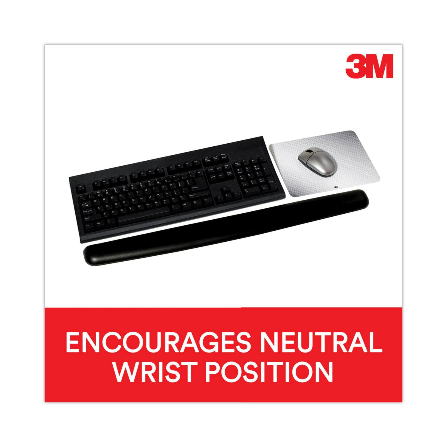 3M Gel Wrist Rest - 2.50" x 25" Dimension - Black - 1 Pack