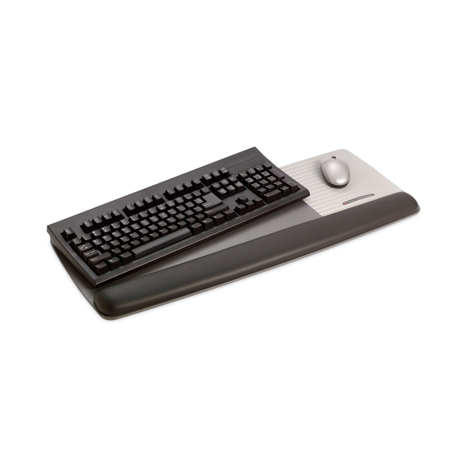 Antimicrobial Gel Mouse Pad/Keyboard Wrist Rest Platform, 25.5 x 10.6, Black/Silver - 