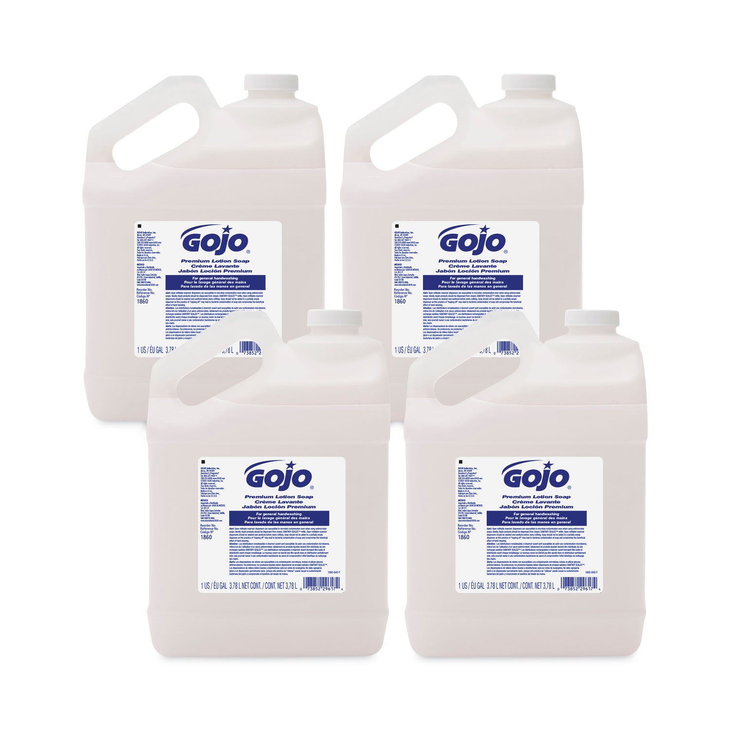 White Premium Lotion Soap, Waterfall Scent, 1 gal Refill, 4/Carton